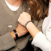 Wedding Gifts for Couple His and Her Bracelet Couples bracelet Personalized Gift for Couple Leather Bracelet Matching bracelets Anniversary - Thumbnail 3