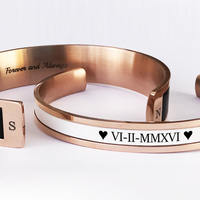 Valentines Day Gift For Couple Matching Bracelets Unique Wedding Gifts Personalized Couples Jewelry Couples Gift Ideas - Thumbnail 1