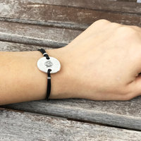 Custom Monogram Bracelet Monogram Jewelry Personalized Gift Leather Bracelet Gifts For Her Personalized Initial Bracelet Minimal Bracelet - Thumbnail 1