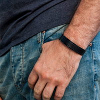 Personalized Anniversary 3rd Anniversary Gifts for Men Boyfriend Birthday Gift Mens Custom Bracelet Personalized Gift for Him Titanium Cuff - Thumbnail 2