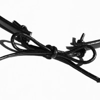 Leather Choker Thin Black Choker Women&#39;s Gift For Her 90s Choker Simple Leather Choker Necklace Black Bow Leather Womens Necklace - Thumbnail 2