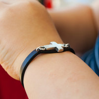 Kids Leather Bracelet for Boy Christian Faith Gift Child Bracelet Kids Jewelry Christian Baptism Son Bracelet Gift for Son Daughter - Thumbnail 1