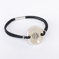 Custom Monogram Bracelet Monogram Jewelry Personalized Gift Leather Bracelet Gifts For Her Personalized Initial Bracelet Minimal Bracelet - Thumbnail 3