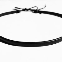 Leather Choker Thin Black Choker Women&#39;s Gift For Her 90s Choker Simple Leather Choker Necklace Black Bow Leather Womens Necklace - Thumbnail 3