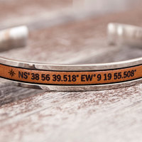 Cuff Bracelet Personalized Long Distance Relationship Couples Gift Long distance Boyfriend gift Best Friend Gift Matching Bracelets Bff - Thumbnail 3
