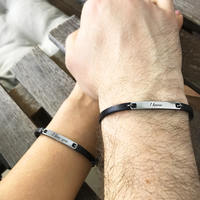 I love you I know Set of 2 Leather Bracelets His and Her Leather Anniversary For Her Personalized Matching Jewelry Star Wars Inspired Gift - Thumbnail 1