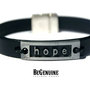 Christian Leather bracelet, HOPE bracelet, Men&#39;s Leather Bracelet - Black wristband leather cuff - Inspirational Jewelry, Mens gift-2