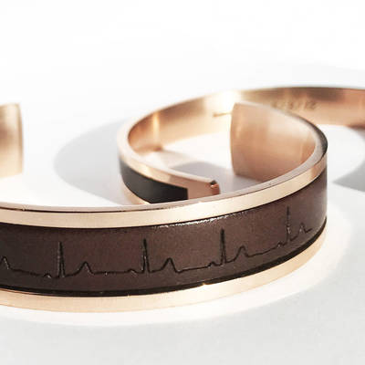 Heartbeat bracelet love bracelet couples personalized gift rose gold bracelet handwriting jewelry memorial gift personalized gift for couple