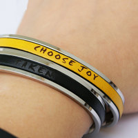 Custom Handwriting Bracelet Signature Jewelry Gift for her Inspirational Quote Personalized Bracelet Leather Bracelet Inspirational Jewelry - Thumbnail 2