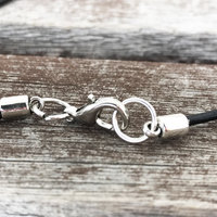 Sympathy Gift Fingerprint Necklace Actual Handwriting Fingerprint Jewelry Bereavement Jewelry Memorial Gift Keepsake Mens Leather Necklace - Thumbnail 1