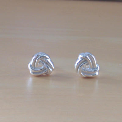 925 flat knot earrings/sterling silver knot stud earrings/knot jewellery/knot jewelry/silver celtic earrings/925 celtic knot