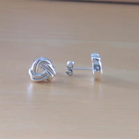 925 Flat Knot Earrings/Sterling Silver Knot Stud Earrings/Knot Jewellery/Knot Jewelry/Silver Celtic Earrings/925 Celtic Knot - Thumbnail 1