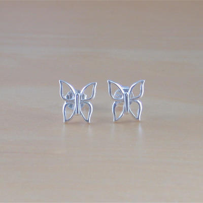 925 silver butterfly stud earrings/butterfly earrings/butterfly jewelry/butterfly jewellery/butterfly jewelery/sterling silver butterfly