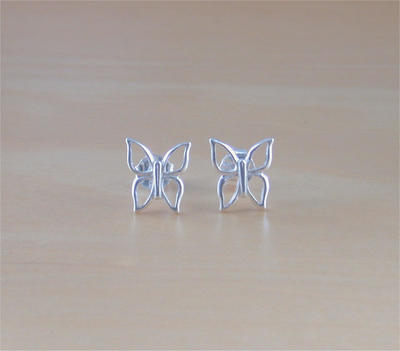 925 Silver Butterfly Stud Earrings/Butterfly Earrings/Butterfly Jewelry/Butterfly Jewellery/Butterfly Jewelery/Sterling Silver Butterfly