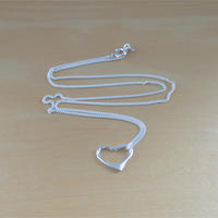 925 Silver Heart Pendant & 18" Sterling Silver Chain/Heart Jewellery/Heart Necklace/Heart Jewelry/ Heart Charm Necklace/ - Thumbnail 1