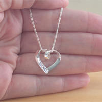 925 Silver Heart Pendant & 18" Sterling Silver Chain/Heart Jewellery/Heart Necklace/Heart Jewelry/ Heart Charm Necklace/ - Thumbnail 3