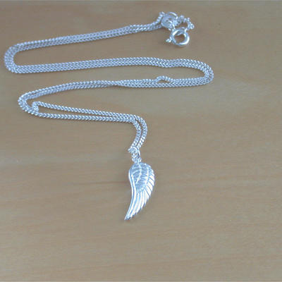 925 silver angel wing pendant/charm & 18" silver chain/925 angel necklace/angel jewellery/angel jewelry/angel jewelry/925 angel wing pendant