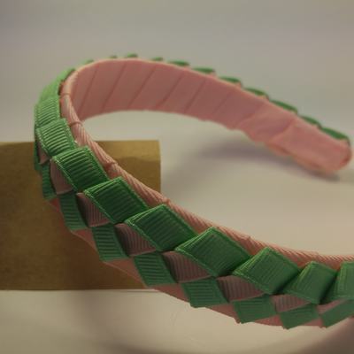 Mint and pink braided headband