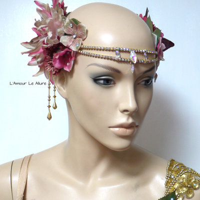 Golden spring fairy goddess flower crown halloween costume headband headpiece rave