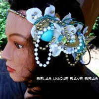 Dripping In Gold Mermaid Flower Crown Halloween Costume Headband Headpiece  - Thumbnail 3