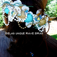 Dripping In Gold Mermaid Flower Crown Halloween Costume Headband Headpiece  - Thumbnail 2