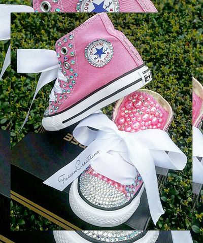 Custom Bling Converse Size 6 Toddler (High Top)