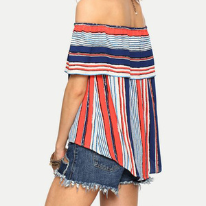 Multicolor Off shoulder Tunic - Thumbnail 1