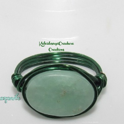Light green amazonite ring 