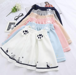 Navy/white cat's paw straps shorts 