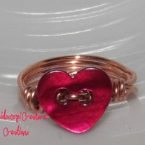 Magenta Shell Heart MIDI RING SIZE 1