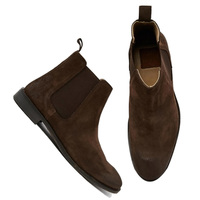 Handmade Chelsea Brown Suede Leather Boots  Dress Formal Boots Men's - Thumbnail 2
