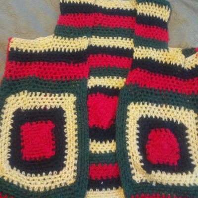 4 color crochet vest