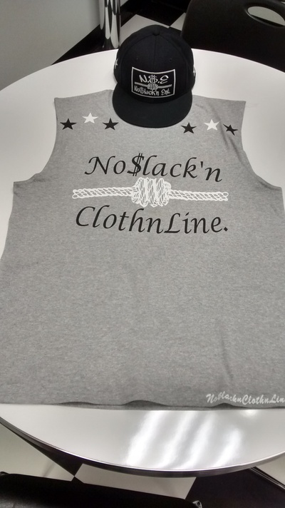 No$lack'nClothnLine. (Grey,Black&White) (Sleeveless) T-shirt.