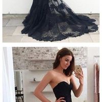 2017 Lace prom dress, sexy prom dress, Long prom dress, cheap prom dresses, black prom dress online - Thumbnail 4