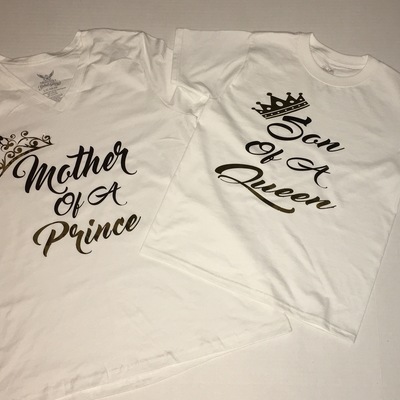"prince/queen" - mommy & me tshirts *pick your color*