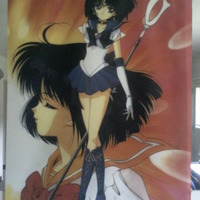 VINTAGE Bishoujo Senshi Sailor Moon Sailor Saturn Tomoe Hotaru Cloth Wall Scroll - Thumbnail 2