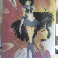 VINTAGE Bishoujo Senshi Sailor Moon Sailor Saturn Tomoe Hotaru Cloth Wall Scroll - Thumbnail 3