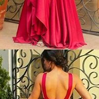Deep V Neck Evening Dress,Long Evening Dresses,Mermaid Prom Dress,Simple Prom Dresses - Thumbnail 1