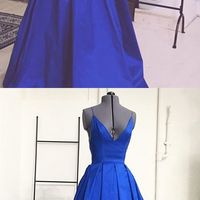 Royal Blue V-Neck Prom Dresses, Sexy Prom Dresses, 2017 Prom Dresses,fashion prom dress - Thumbnail 2