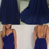 2017 Custom Made Royal Blue Prom Dress,Spaghetti Straps Prom Dress,Sleeveless Party Dress,6549846 - Thumbnail 1