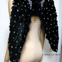 Medium Rhinestone Angel Wings Samba Cosplay Dance Costume Rave Bra Halloween Burlesque Show Girl - Thumbnail 4