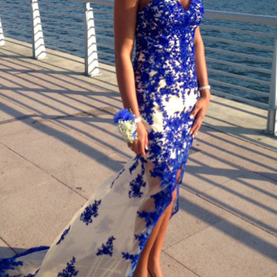 Sheath lace prom dresses sweetheart neck 