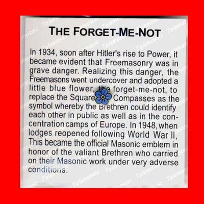 Masonic forget-me-not: world war 2(ii) lapel pin tie tack, free masons freemason