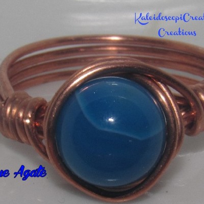 Blue agate ring