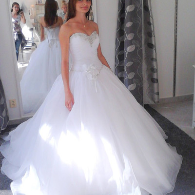 Elegant wedding dress ball gown organza bridal gown sweetheart ruffles wedding dress - Thumbnail 4