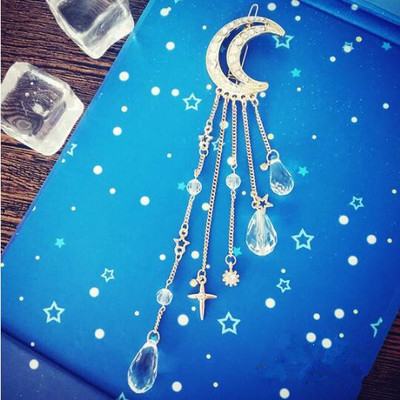 Sweet crystal moon hair clip