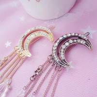 Sweet Crystal Moon Hair Clip - Thumbnail 2