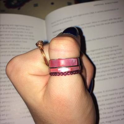 Beaded garnet ring