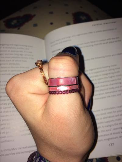 Beaded Garnet Ring