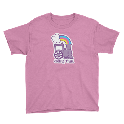 Kids' Heather Hot Pink T-shirt - Simple Train